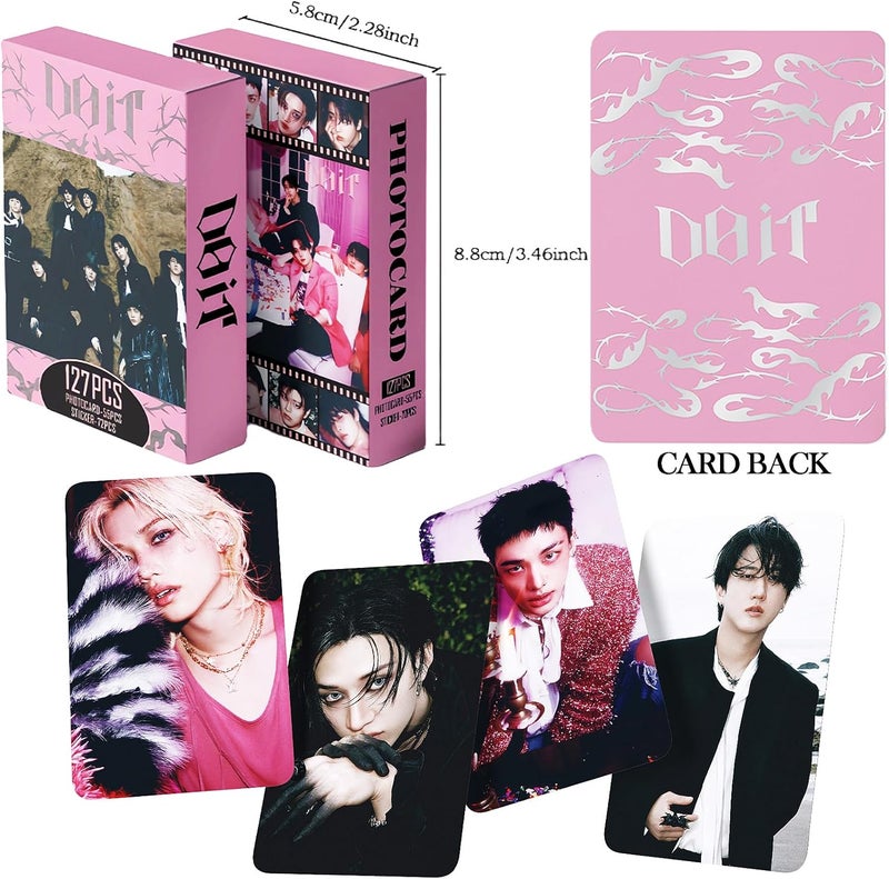 PYAJUU Stray Kids DO IT Album Gift Box Set, Including 55PCS DO IT Photocards, 100PCS Album Sticker Pack, 1 Lanyards, Card Holder, 1 Stray Kids Keychain and 2 Badge Gift for Stay Straykids Merch - Image 2